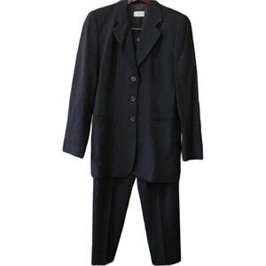 VESTIMENTA SPA Vintage Black Wool Pant Suit 3-Button Jacket Tailored 10
